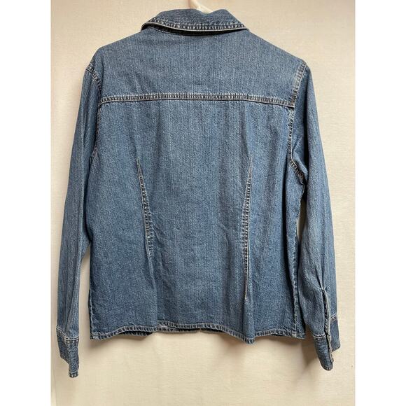 Sonoma‎ life + style denim blue jean zip up jacket womens XL - Picture 3 of 5